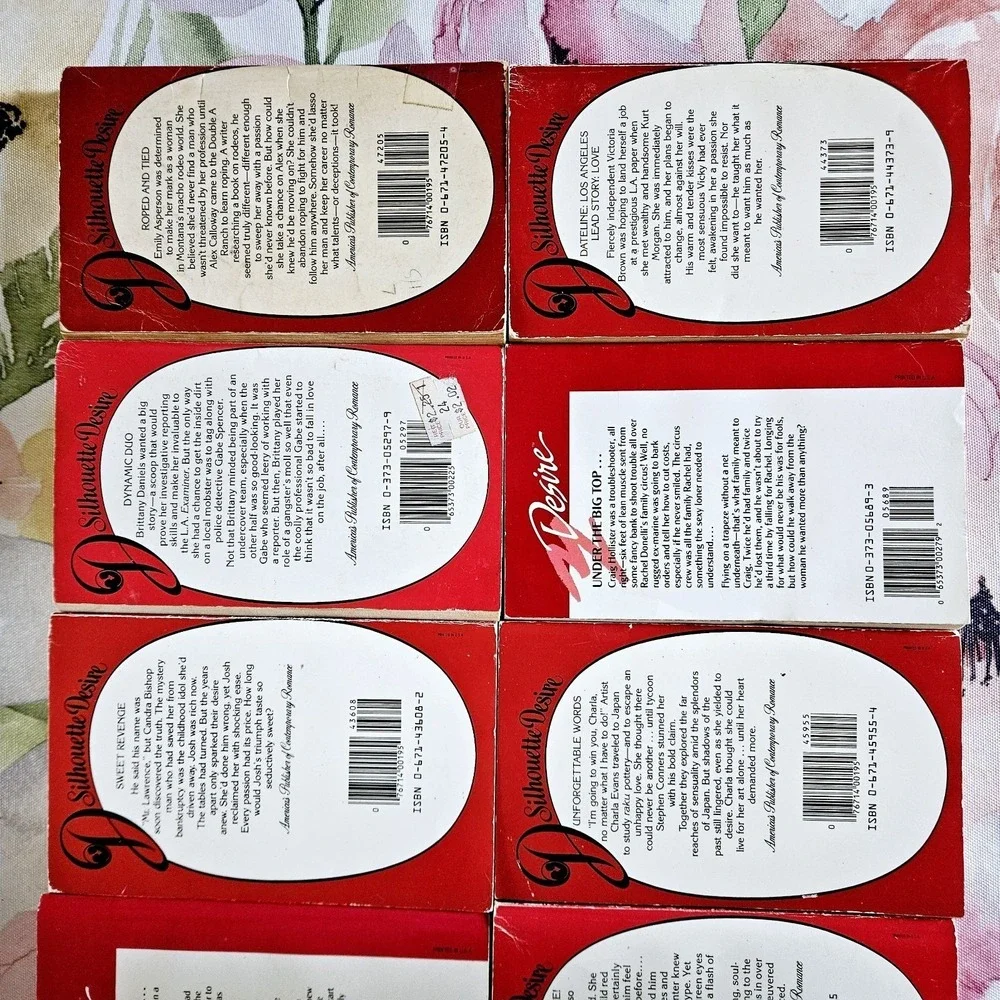*silhouette desire paperback romance novels lot of 10‎ books 80's & 90's